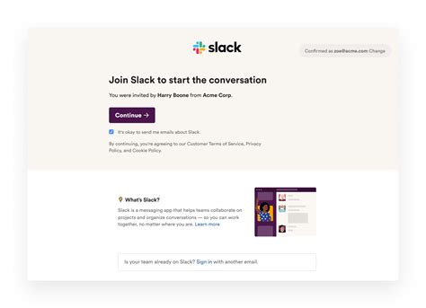 slack invite to channel